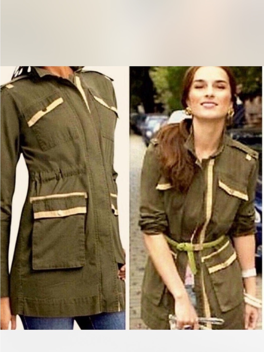 CAbi Military Olive Utility Jacket Sz L #722